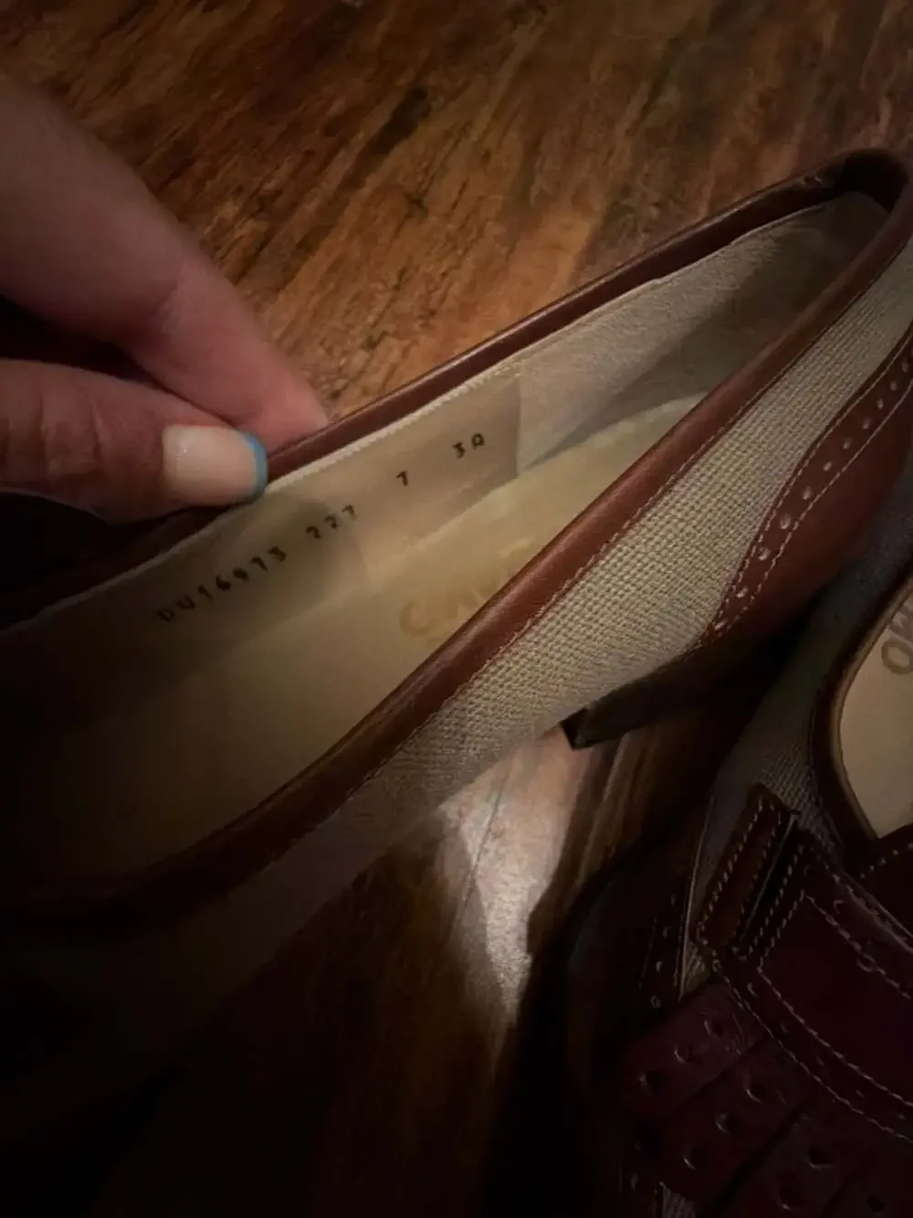 Salvatore Ferragamo Brown Leather and Canvas Kiltie Wingtip Loafers